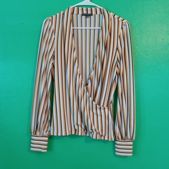 Adrianna Papell Striped Blouse - Picture 1 of 8